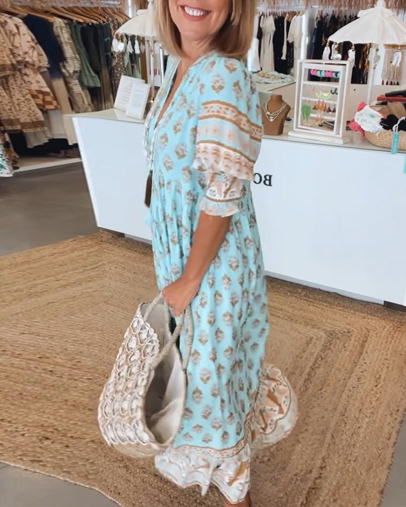 Marcella | Abito Floreale Chic con Scollatura a V