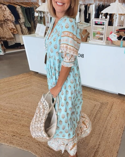 Marcella | Abito Floreale Chic con Scollatura a V