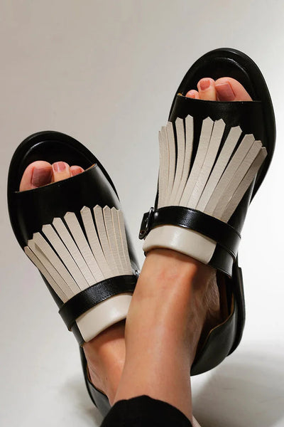LUCREZIA | PLATFORM SANDAAL MET FRANJES