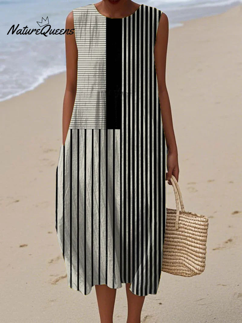 Elise | Abito a righe monocromatiche