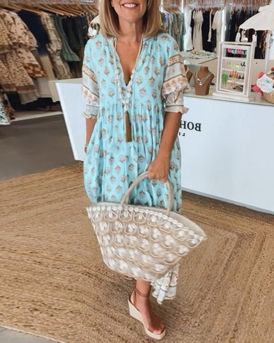 Marcella | Abito Floreale Chic con Scollatura a V