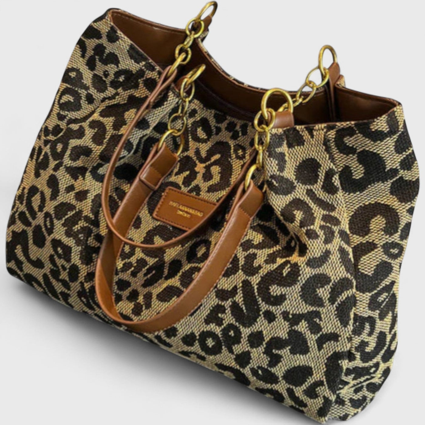Mia™ | Borsa shopping in tela con motivo leopardato