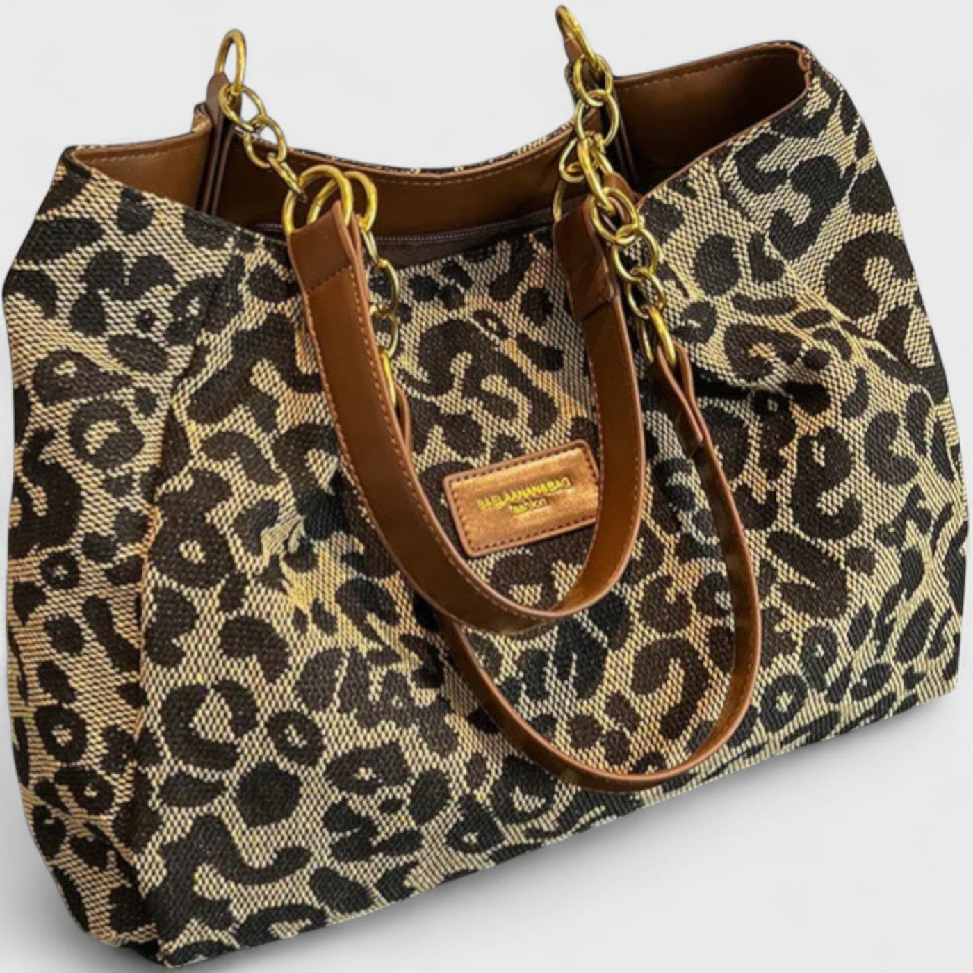 Mia™ | Borsa shopping in tela con motivo leopardato