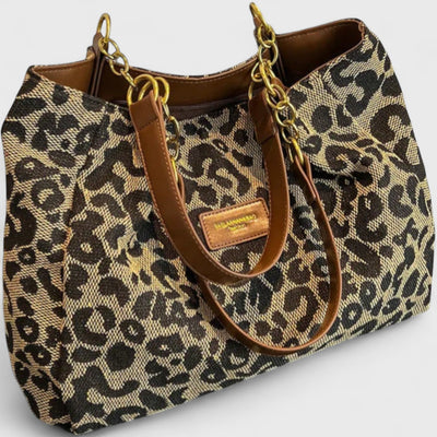 Mia™ | Borsa shopping in tela con motivo leopardato