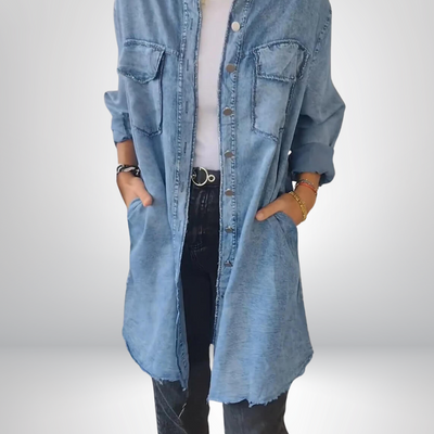 Sofia® | Giacca di Jeans a Maniche Lunghe Elegante e Versatile con Colletto