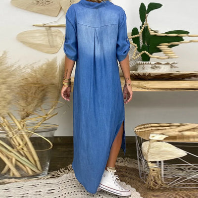 Claudia™|Abito Lungo Stile Jeans