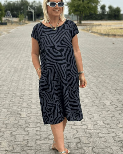 Paulina™ | Abito estivo con scollatura rotonda e bella stampa