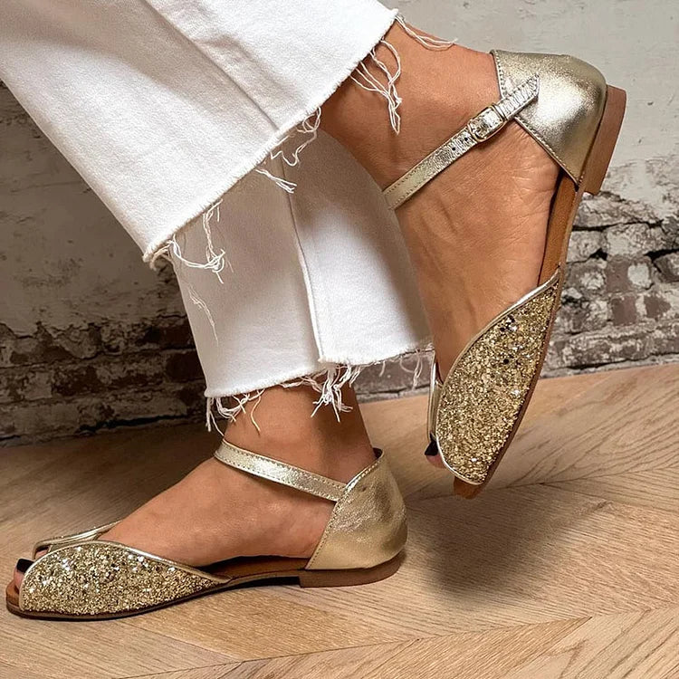 FLAVIA | SANDALEN FLAT GLITTER