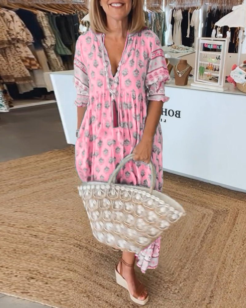 Marcella | Abito Floreale Chic con Scollatura a V