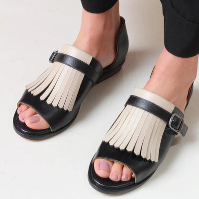 LUCREZIA | PLATFORM SANDAAL MET FRANJES