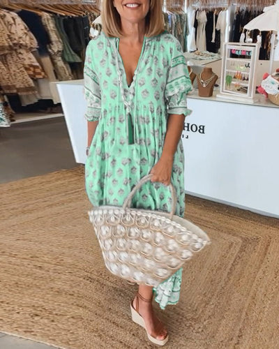 Marcella | Abito Floreale Chic con Scollatura a V