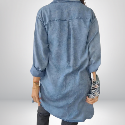 Sofia® | Giacca di Jeans a Maniche Lunghe Elegante e Versatile con Colletto