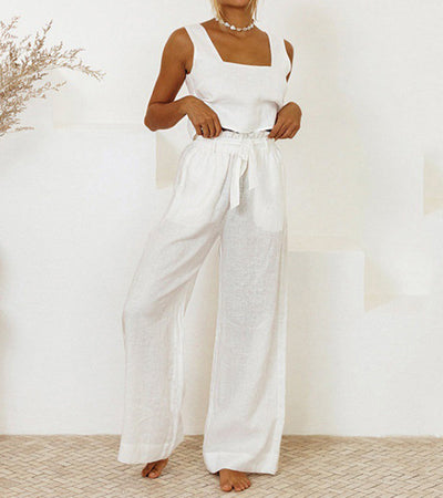 Megan™ | Set Top Minimalista e Pantaloni a Gamba Larga