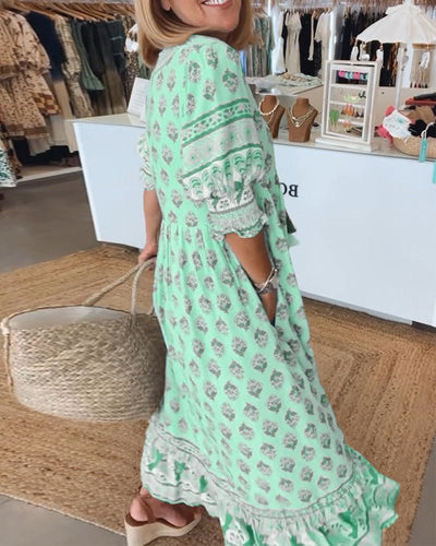 Marcella | Abito Floreale Chic con Scollatura a V