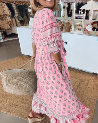 Marcella | Abito Floreale Chic con Scollatura a V