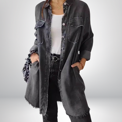 Sofia® | Giacca di Jeans a Maniche Lunghe Elegante e Versatile con Colletto