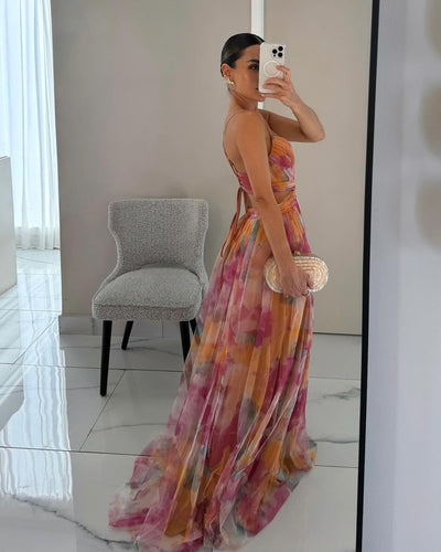 Giselle - Incantevole Maxi Abito con Motivo Floreale