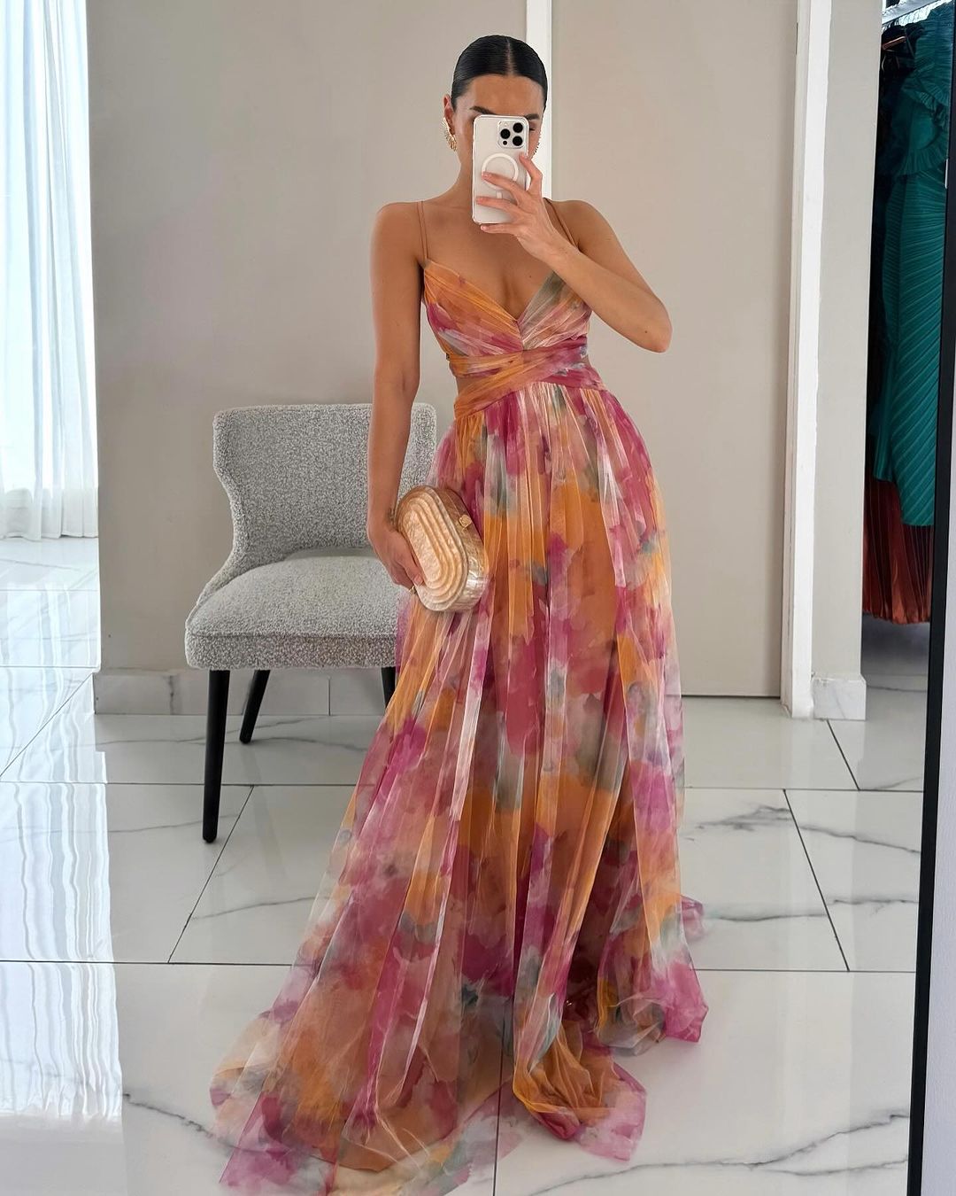 Giselle - Incantevole Maxi Abito con Motivo Floreale