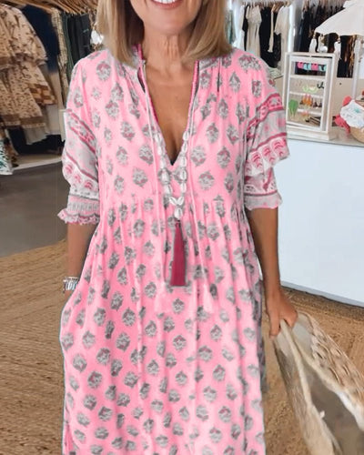 Marcella | Abito Floreale Chic con Scollatura a V