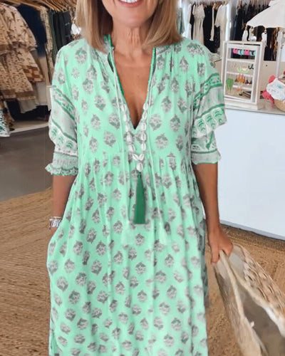 Marcella | Abito Floreale Chic con Scollatura a V