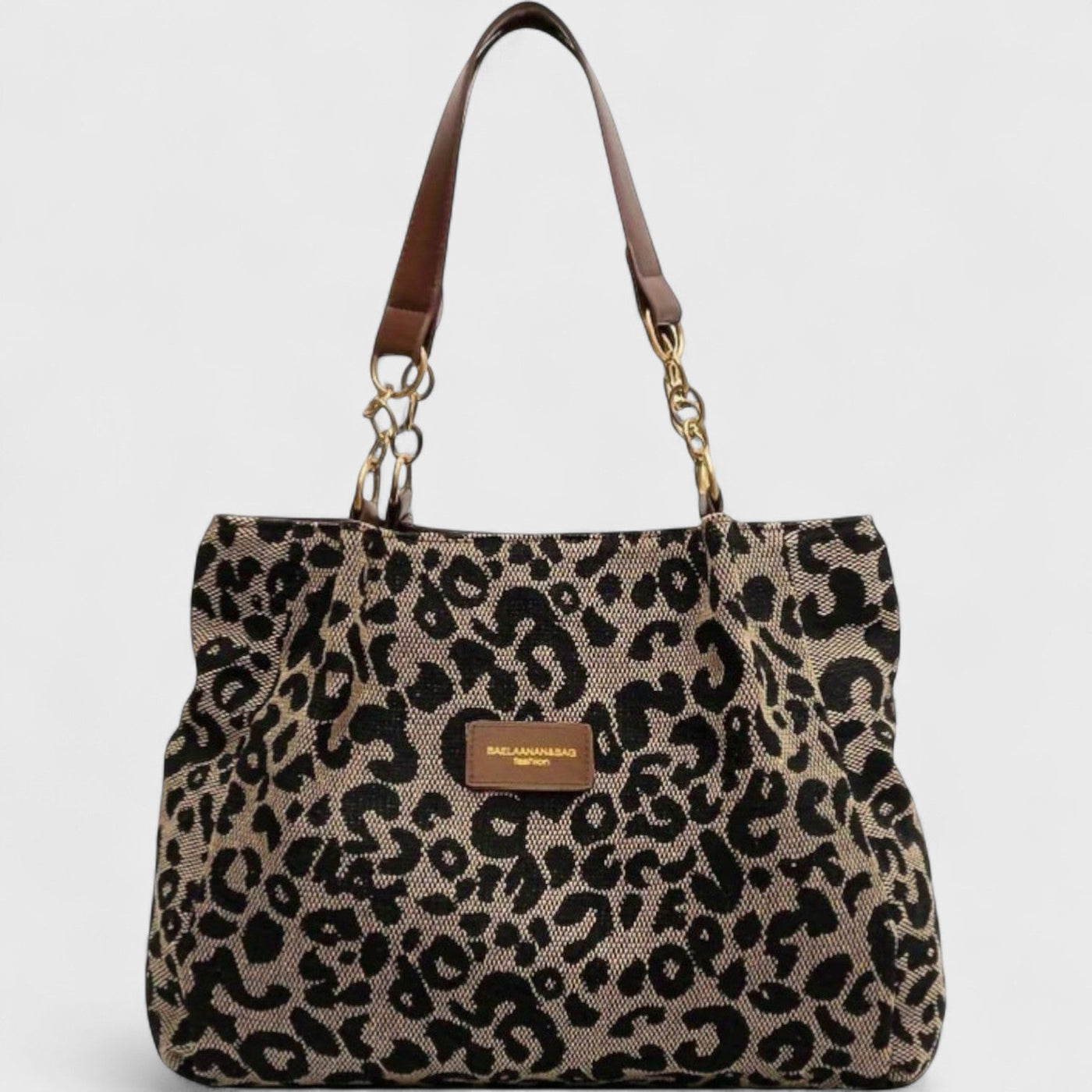Mia™ | Borsa shopping in tela con motivo leopardato