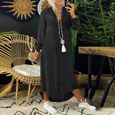 Sofia™ | Abito Maxy a Manica Lunga in Denim