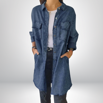 Sofia® | Giacca di Jeans a Maniche Lunghe Elegante e Versatile con Colletto