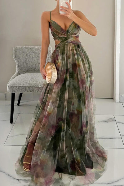 Giselle - Incantevole Maxi Abito con Motivo Floreale