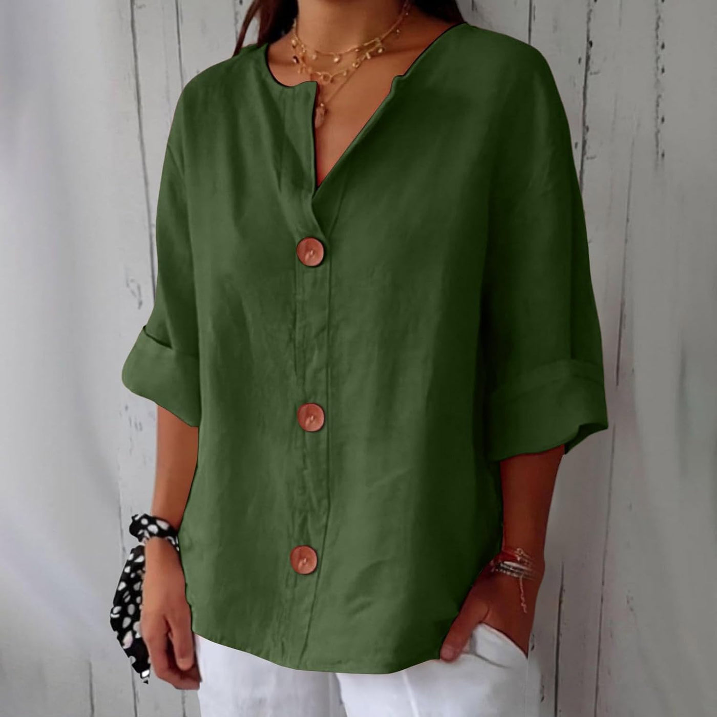 Agnese™ | Blusa Casual con Bottoni