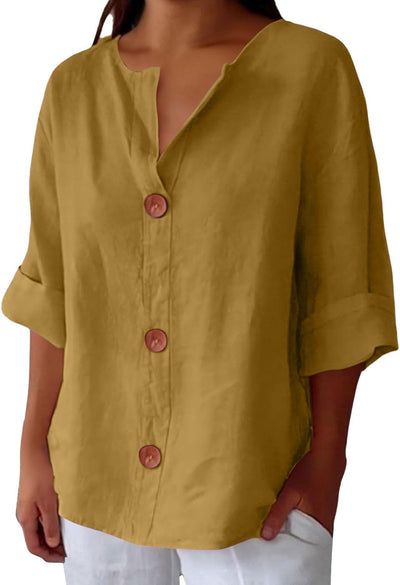 Agnese™ | Blusa Casual con Bottoni