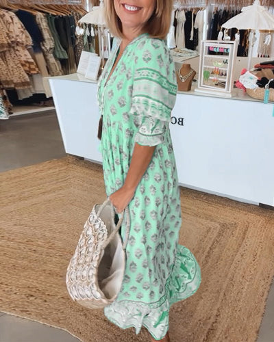 Marcella | Abito Floreale Chic con Scollatura a V