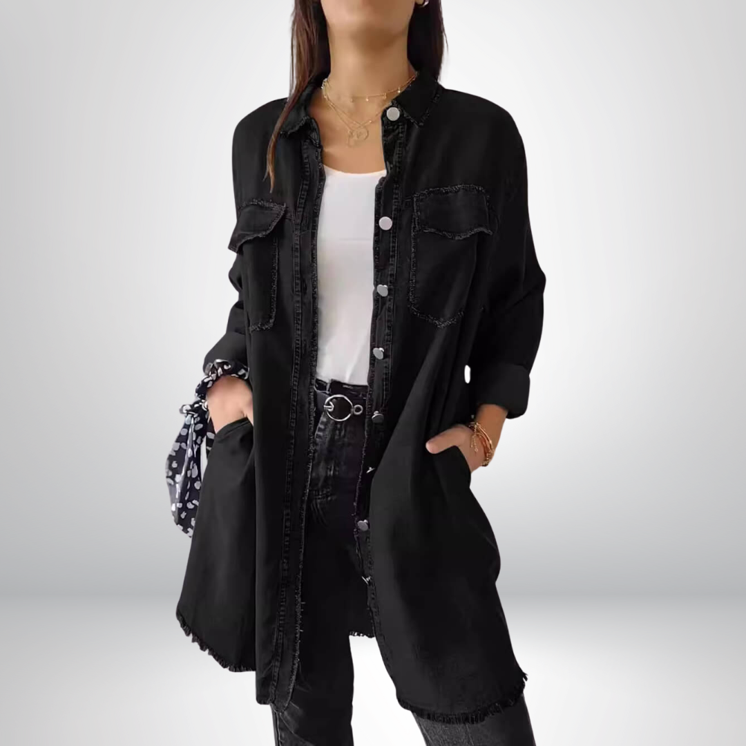 Sofia® | Giacca di Jeans a Maniche Lunghe Elegante e Versatile con Colletto