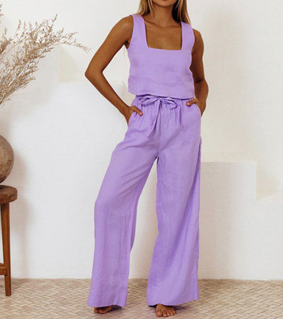 Megan™ | Set Top Minimalista e Pantaloni a Gamba Larga