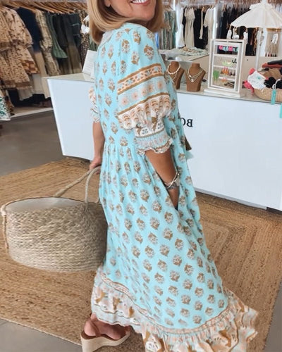 Marcella | Abito Floreale Chic con Scollatura a V