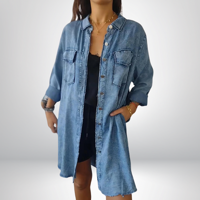 Sofia® | Giacca di Jeans a Maniche Lunghe Elegante e Versatile con Colletto