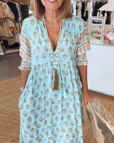 Marcella | Abito Floreale Chic con Scollatura a V