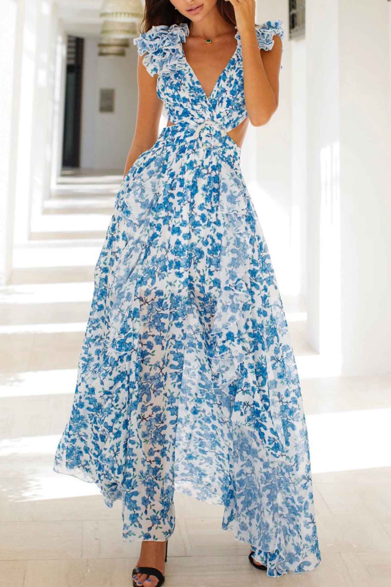 Iwona | Maxi abito con scollatura