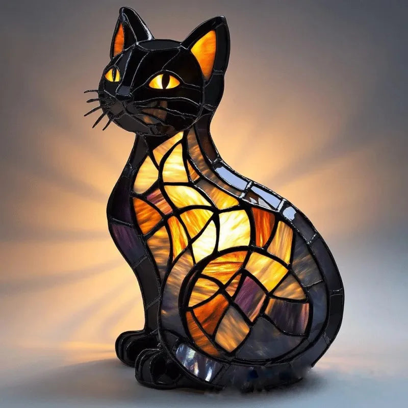 Lira™ | Lampada gatto in vetro colorato incantevole