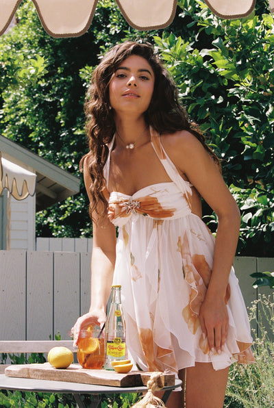 Aniela | Mini abito floreale in chiffon