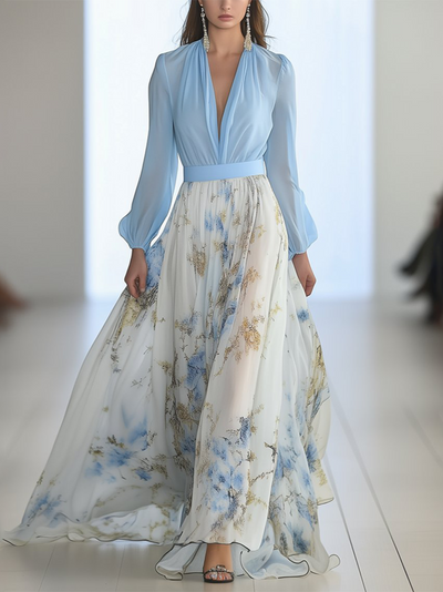 Evelina™ | Abito lungo con stampa floreale abbagliante