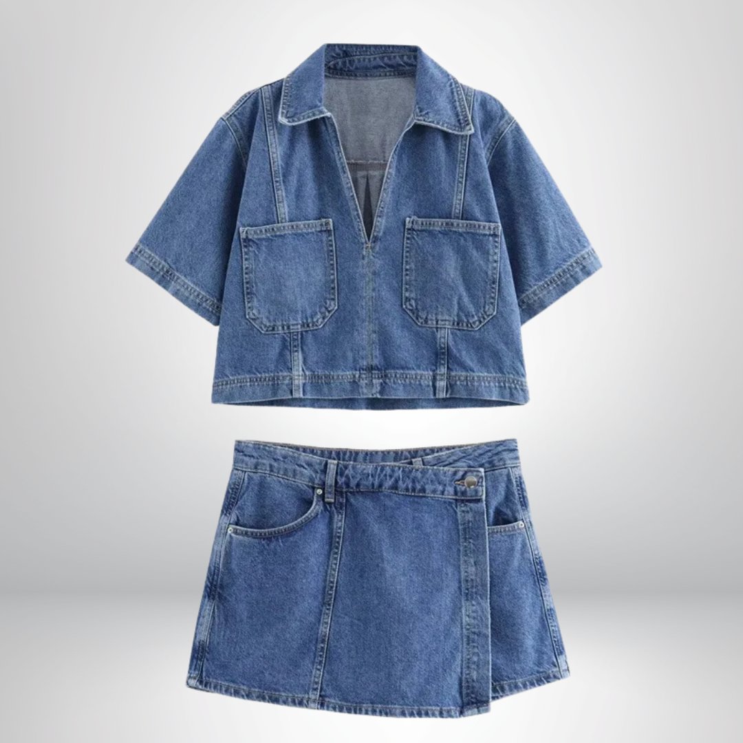 Sofia® | Set in Denim con Scollatura a V