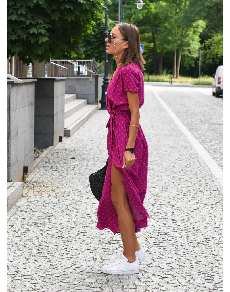 EVA | Abito Elegante con Scollatura a V e Copertura della Pancia