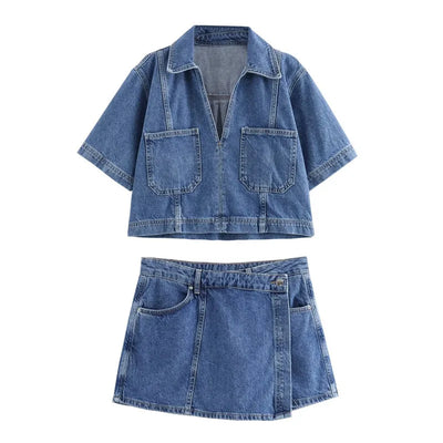 Sofia® | Set in Denim con Scollatura a V