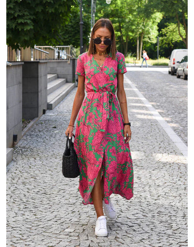 EVA | Abito Elegante con Scollatura a V e Copertura della Pancia