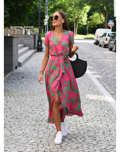 EVA | Abito Elegante con Scollatura a V e Copertura della Pancia