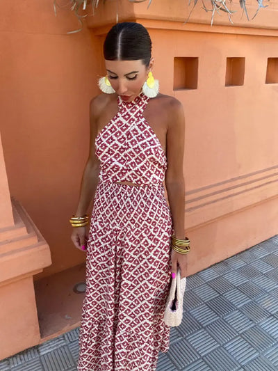 Mickay™ | Elegante abito midi drappeggiato con spalle scoperte
