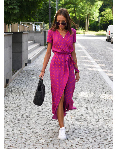 EVA | Abito Elegante con Scollatura a V e Copertura della Pancia