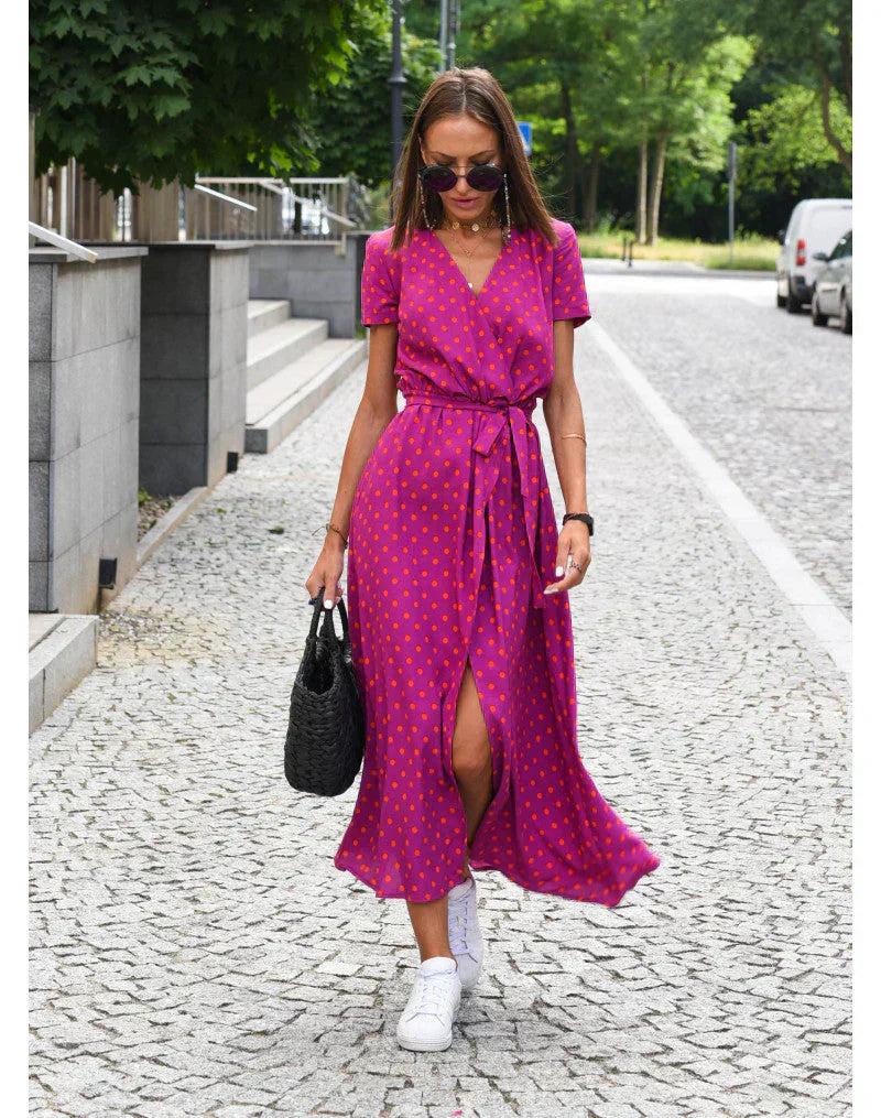 EVA | Abito Elegante con Scollatura a V e Copertura della Pancia