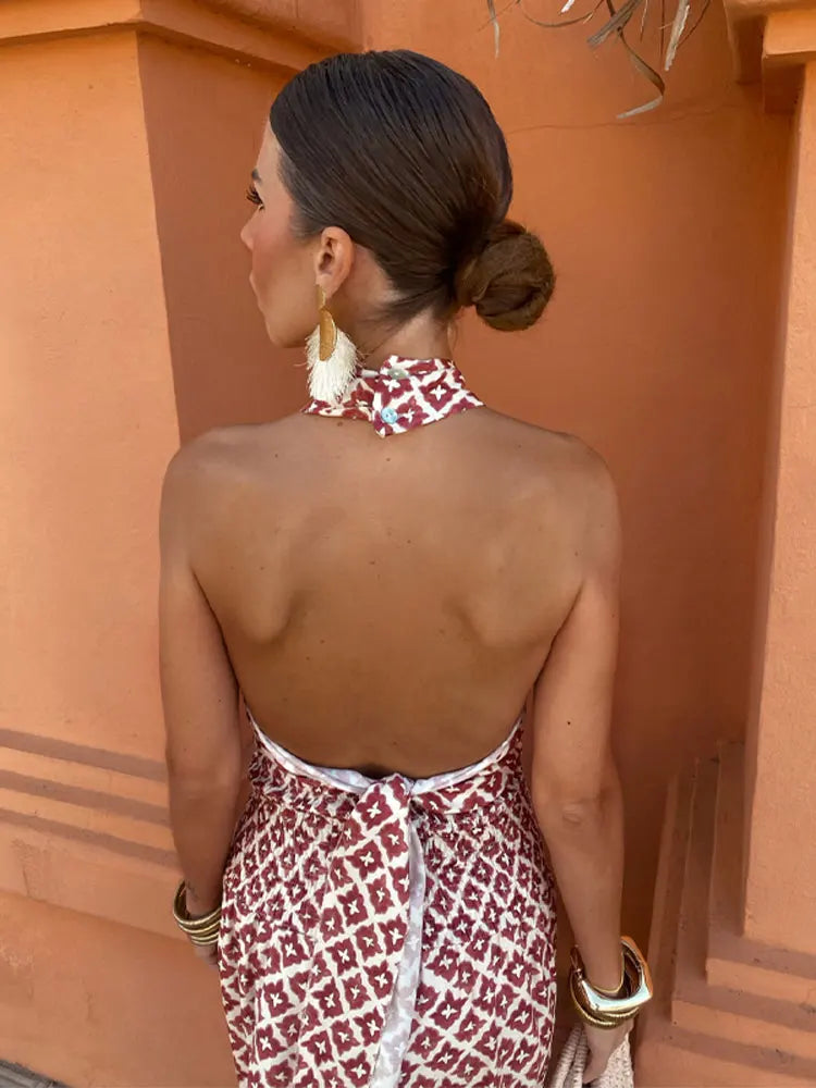 Mickay™ | Elegante abito midi drappeggiato con spalle scoperte