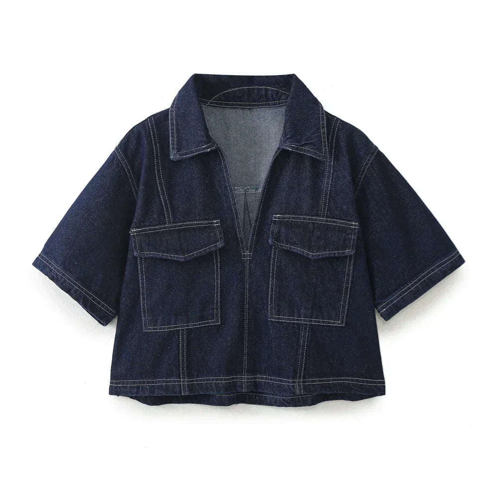 Sofia® | Set in Denim con Scollatura a V